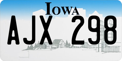 IA license plate AJX298