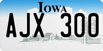 IA license plate AJX300