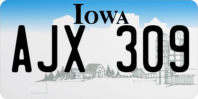 IA license plate AJX309