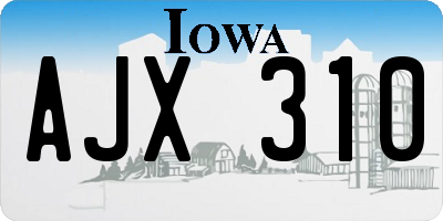 IA license plate AJX310