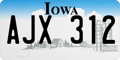 IA license plate AJX312