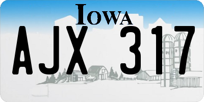 IA license plate AJX317
