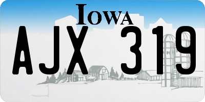 IA license plate AJX319
