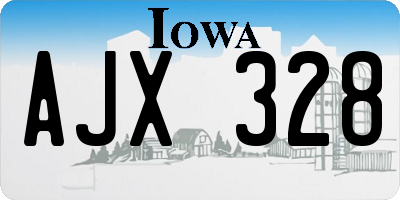 IA license plate AJX328