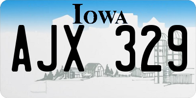 IA license plate AJX329