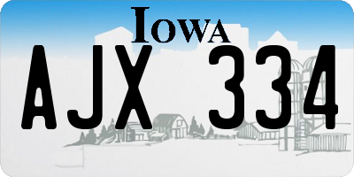 IA license plate AJX334