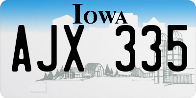 IA license plate AJX335