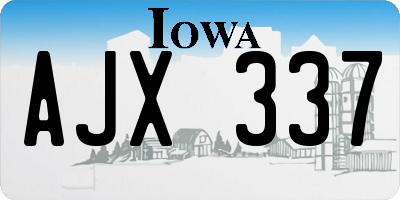 IA license plate AJX337