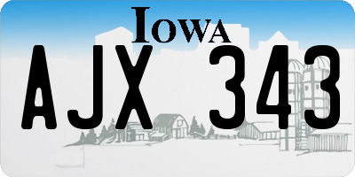 IA license plate AJX343