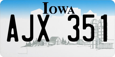 IA license plate AJX351