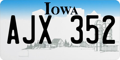 IA license plate AJX352
