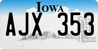 IA license plate AJX353