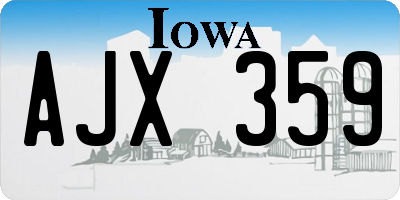 IA license plate AJX359