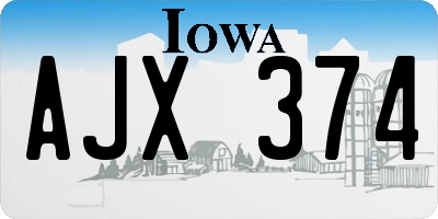 IA license plate AJX374