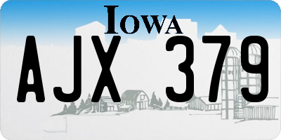 IA license plate AJX379