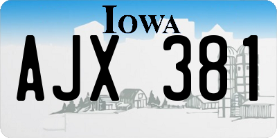 IA license plate AJX381