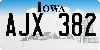 IA license plate AJX382