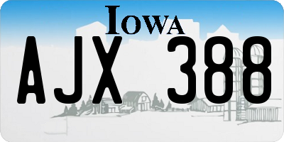 IA license plate AJX388