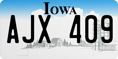 IA license plate AJX409