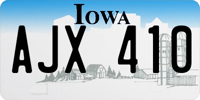 IA license plate AJX410
