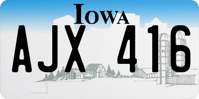 IA license plate AJX416