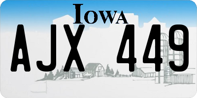 IA license plate AJX449