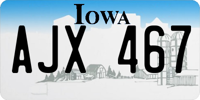 IA license plate AJX467