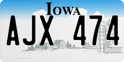 IA license plate AJX474