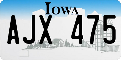 IA license plate AJX475