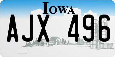 IA license plate AJX496