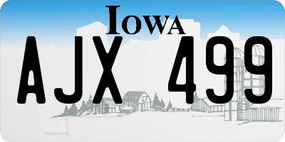 IA license plate AJX499