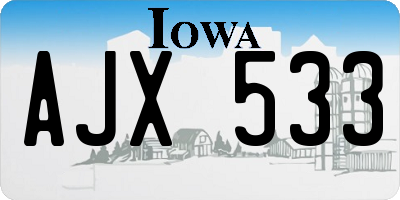 IA license plate AJX533