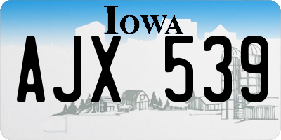 IA license plate AJX539