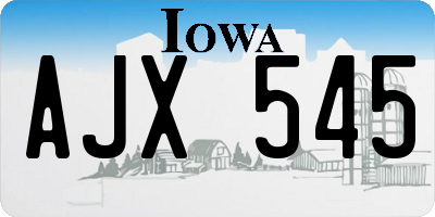 IA license plate AJX545