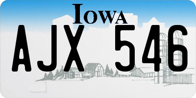 IA license plate AJX546