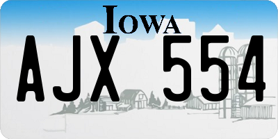 IA license plate AJX554