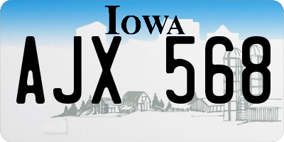 IA license plate AJX568