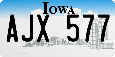 IA license plate AJX577