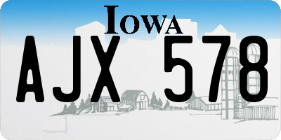 IA license plate AJX578