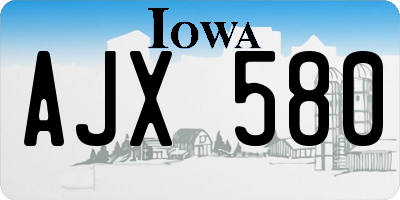 IA license plate AJX580