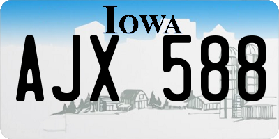 IA license plate AJX588