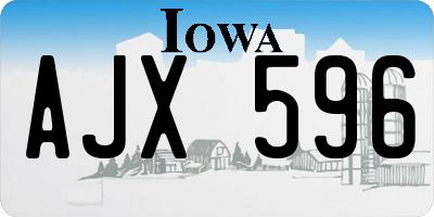 IA license plate AJX596