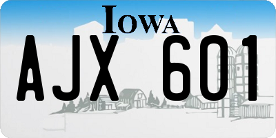 IA license plate AJX601
