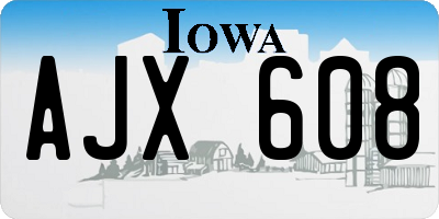 IA license plate AJX608