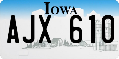 IA license plate AJX610
