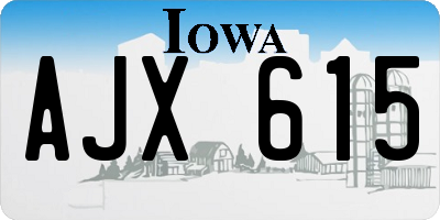 IA license plate AJX615
