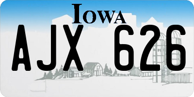 IA license plate AJX626