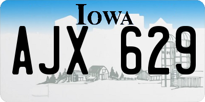 IA license plate AJX629