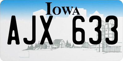 IA license plate AJX633