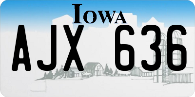 IA license plate AJX636